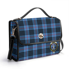 McKay Blue Tartan Crest Satchel Bag