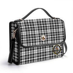 Scott Black & White Modern Tartan Crest Satchel Bag