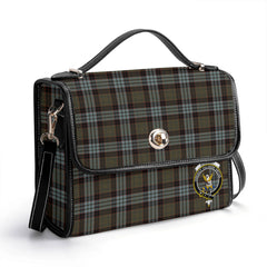 Stewart Old Weathered Tartan Crest Satchel Bag