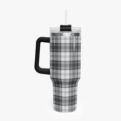 Douglas Grey Modern Tartan Crest 40 oz Insulated Tumbler with Handle