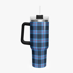 McKay Blue Tartan Crest 40 oz Insulated Tumbler with Handle