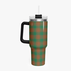 Menzies Green Ancient Tartan Crest 40 oz Insulated Tumbler with Handle