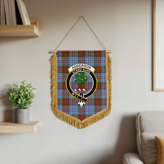 Anderson Modern Tartan Crest Wall Hanging Banner - Wood Pole