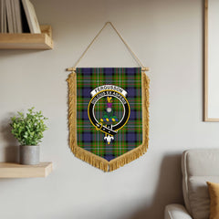 Fergusson Modern Tartan Crest Wall Hanging Banner - Wood Pole