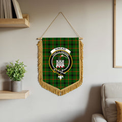 Kincaid Tartan Crest Wall Hanging Banner - Wood Pole