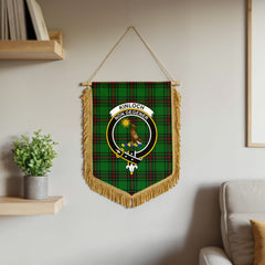 Kinloch Tartan Crest Wall Hanging Banner - Wood Pole