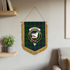 Lockhart Modern Tartan Crest Wall Hanging Banner - Wood Pole