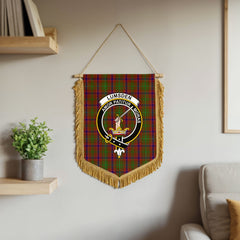 Lumsden Tartan Crest Wall Hanging Banner - Wood Pole