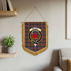 MacDuff Hunting Modern Tartan Crest Wall Hanging Banner - Wood Pole