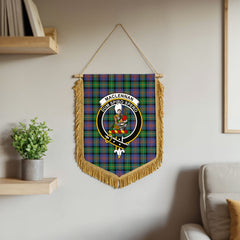 MacLennan Ancient Tartan Crest Wall Hanging Banner - Wood Pole