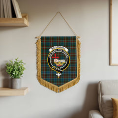 McConnell Tartan Crest Wall Hanging Banner - Wood Pole