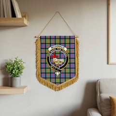 McDonald Ancient Tartan Crest Wall Hanging Banner - Wood Pole