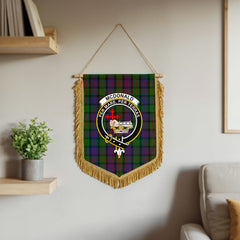 McDonald Tartan Crest Wall Hanging Banner - Wood Pole