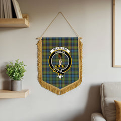 McLellan Ancient Tartan Crest Wall Hanging Banner - Wood Pole