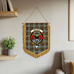 McLeod of Harris Weathered Tartan Crest Wall Hanging Banner - Wood Pole