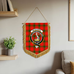 McQuarrie Tartan Crest Wall Hanging Banner - Wood Pole