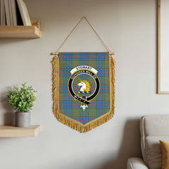 Stewart of Appin Hunting Ancient Tartan Crest Wall Hanging Banner - Wood Pole
