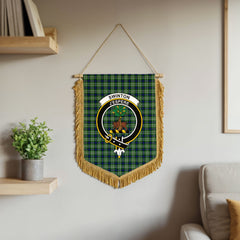 Swinton Tartan Crest Wall Hanging Banner - Wood Pole