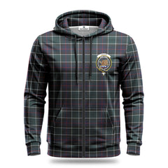 Leslie Hunting Modern Tartan Crest Hoodie