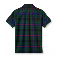 Davidson Modern Tartan Crest Birdseye Mesh Polo Shirt