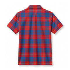 Galloway Red Tartan Crest Birdseye Mesh Polo Shirt