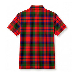 McNaughton Modern Tartan Crest Birdseye Mesh Polo Shirt
