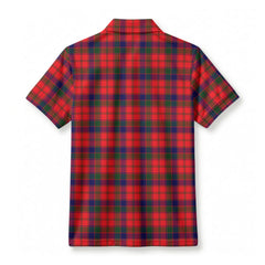 Robertson Modern Tartan Crest Birdseye Mesh Polo Shirt