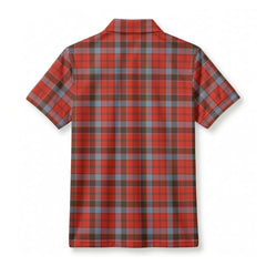 Robertson Weathered Tartan Crest Birdseye Mesh Polo Shirt