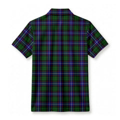 Russell Modern Tartan Crest Birdseye Mesh Polo Shirt