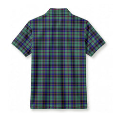 Stevenson Tartan Crest Birdseye Mesh Polo Shirt