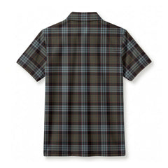 Stewart Old Weathered Tartan Crest Birdseye Mesh Polo Shirt
