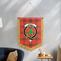 Grant Weathered Tartan Crest Wall Hanging Banner