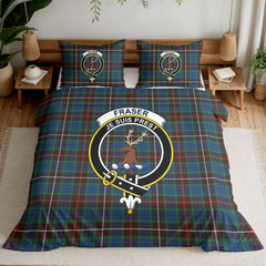 Fraser (of Lovat) Hunting Ancient Tartan Crest Bedding Set