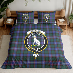 Hunter Modern Tartan Crest Bedding Set