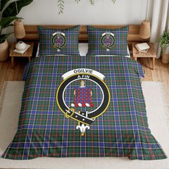 Ogilvie Hunting Modern Tartan Crest Bedding Set