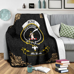 McRae Crest Tartan Premium Blanket Black