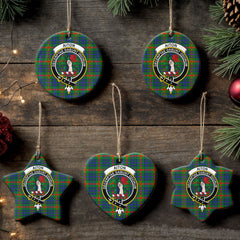 Aiton Tartan Crest Christmas Ceramic Ornament