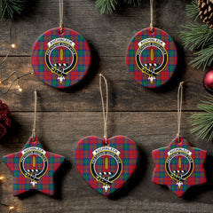 Auchinleck Tartan Crest Christmas Ceramic Ornament