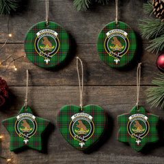 Beveridge Tartan Crest Christmas Ceramic Ornament