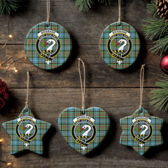 Brisbane Tartan Crest Christmas Ceramic Ornament