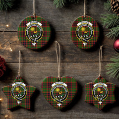 Buchan Modern Tartan Crest Christmas Ceramic Ornament
