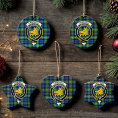 Campbell Argyll Ancient Tartan Crest Christmas Ceramic Ornament