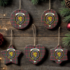 Cumming Hunting Modern Tartan Crest Christmas Ceramic Ornament