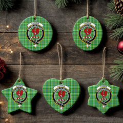Currie Tartan Crest Christmas Ceramic Ornament