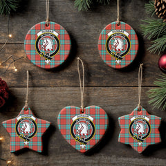 Dunbar Ancient Tartan Crest Christmas Ceramic Ornament