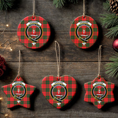 Erskine Modern Tartan Crest Christmas Ceramic Ornament