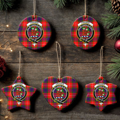 Fraser Tartan Crest Christmas Ceramic Ornament