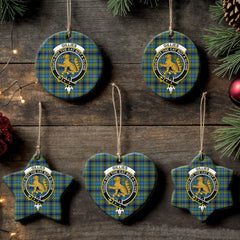 Gillies Ancient Tartan Crest Christmas Ceramic Ornament