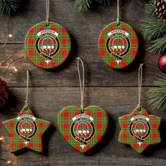 Grierson Tartan Crest Christmas Ceramic Ornament