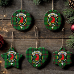 Halkerston Tartan Crest Christmas Ceramic Ornament